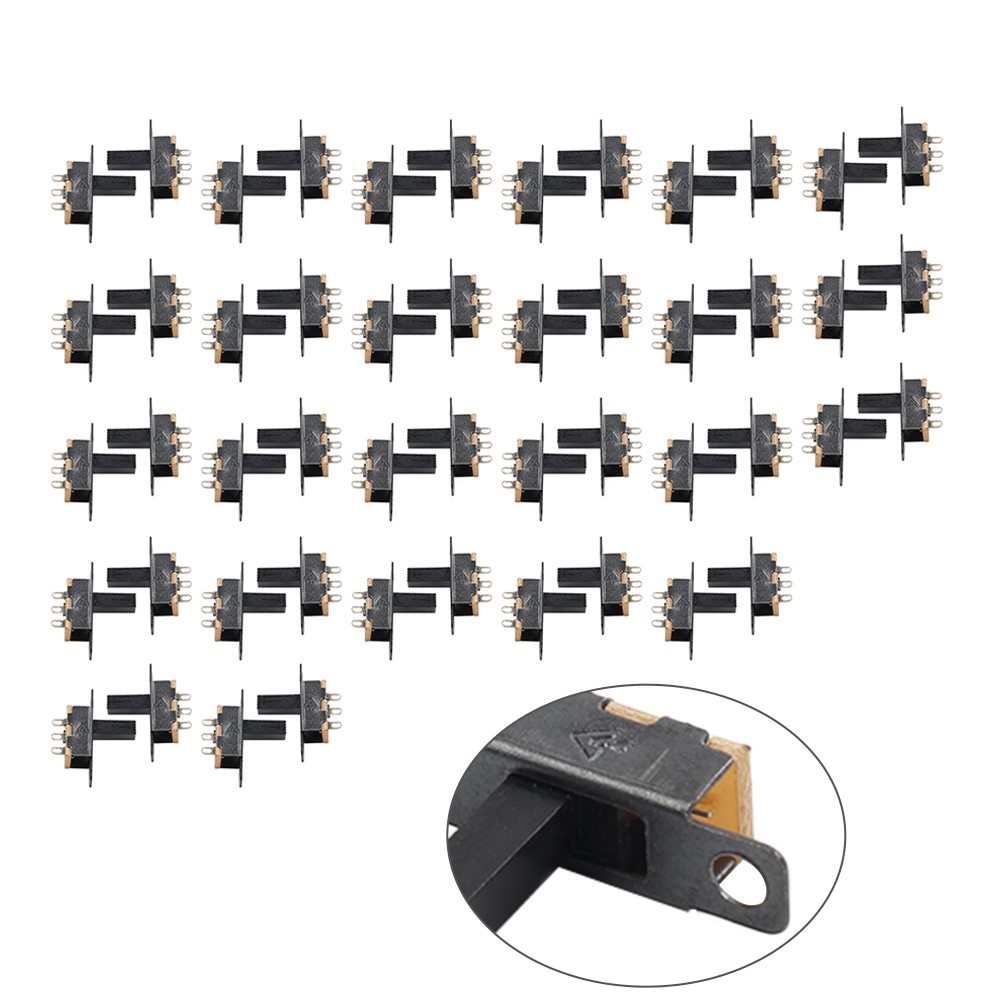 50Pcs 8mm Vertical Slide Switch SPDT 2 Position 3 Terminals PCB Panel Latching