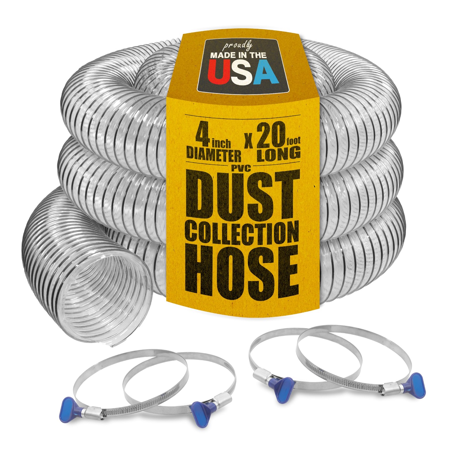 Connect Dust Collection System - 4 x 20 Clear PVC Hose