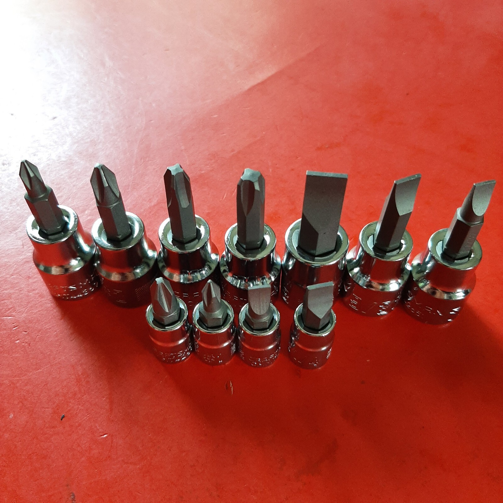 CRAFTSMAN 11pc 1/4 & 3/8" Phillips Flat Tip Screwdriver Bit Driver Socket Set