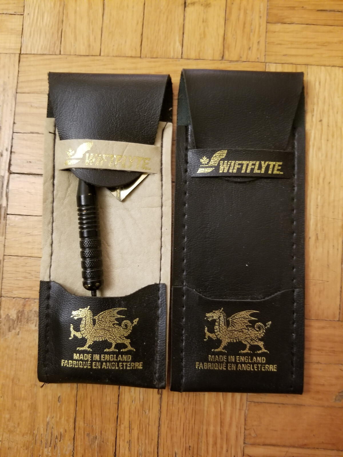 2 Leather Wiftflyte Dart Holders Including One Dart Vintage Made In England Rare
