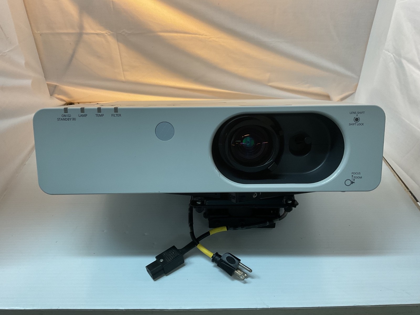 1057 Panasonic PT-FW430U LCD Projector with 263 hrs for the Projector and Lamp.
