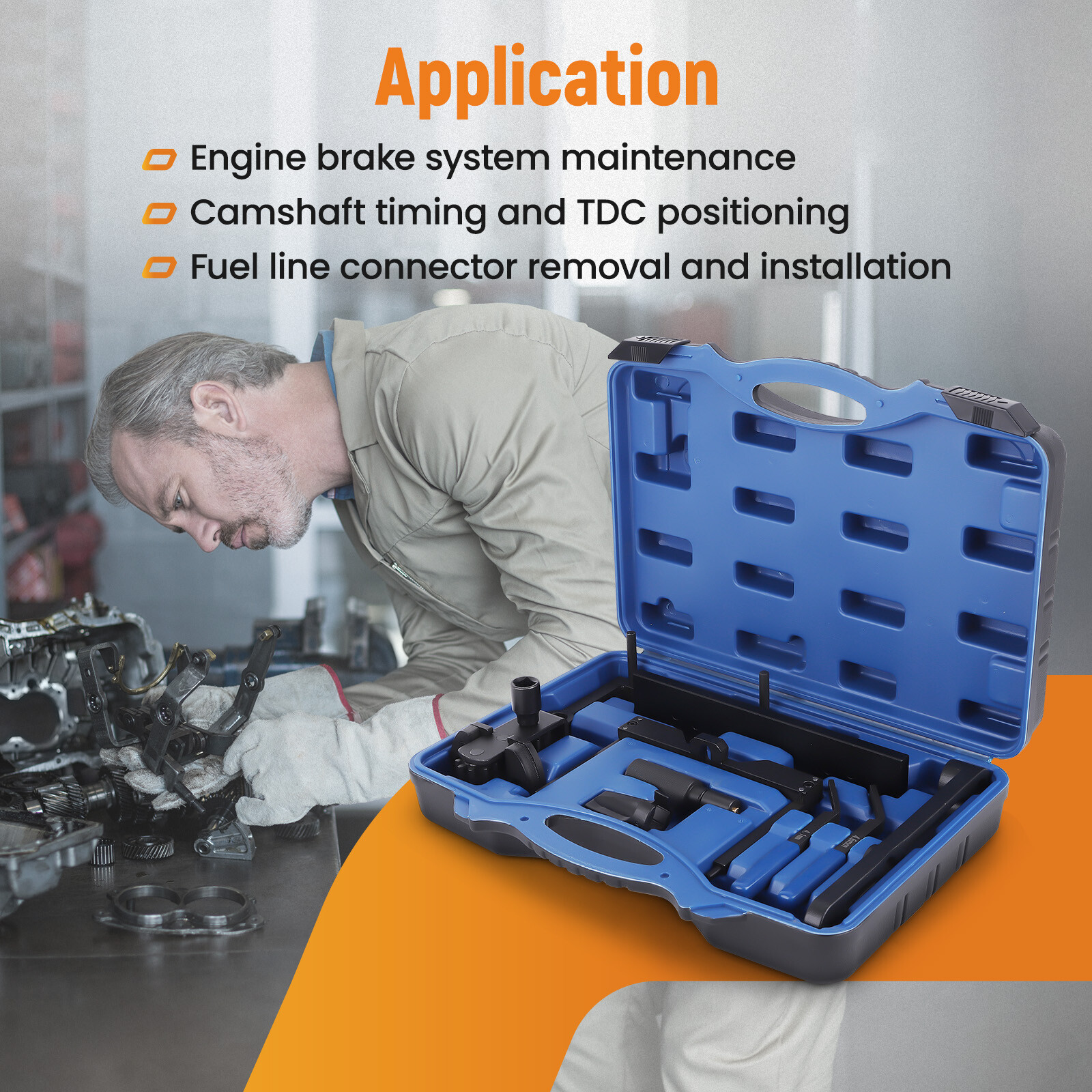 9PCS Engine Timing Tool Kit for Detroit Diesel DD15 DD13 with Storage Case