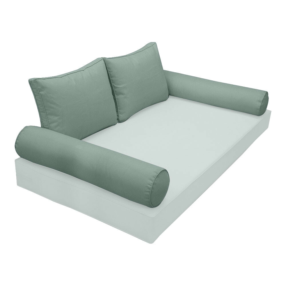 |SLIPCOVER ONLY| S1 Outdoor Bolster Backrest Pillow Covers Same Piped Full AD002