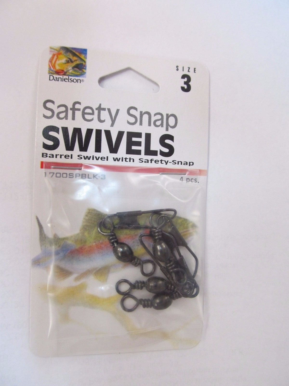 Danielson Safety Snap Swivels LOT/ 12 packages #1700SPBLK-3 Barrel Swivel Sz.3