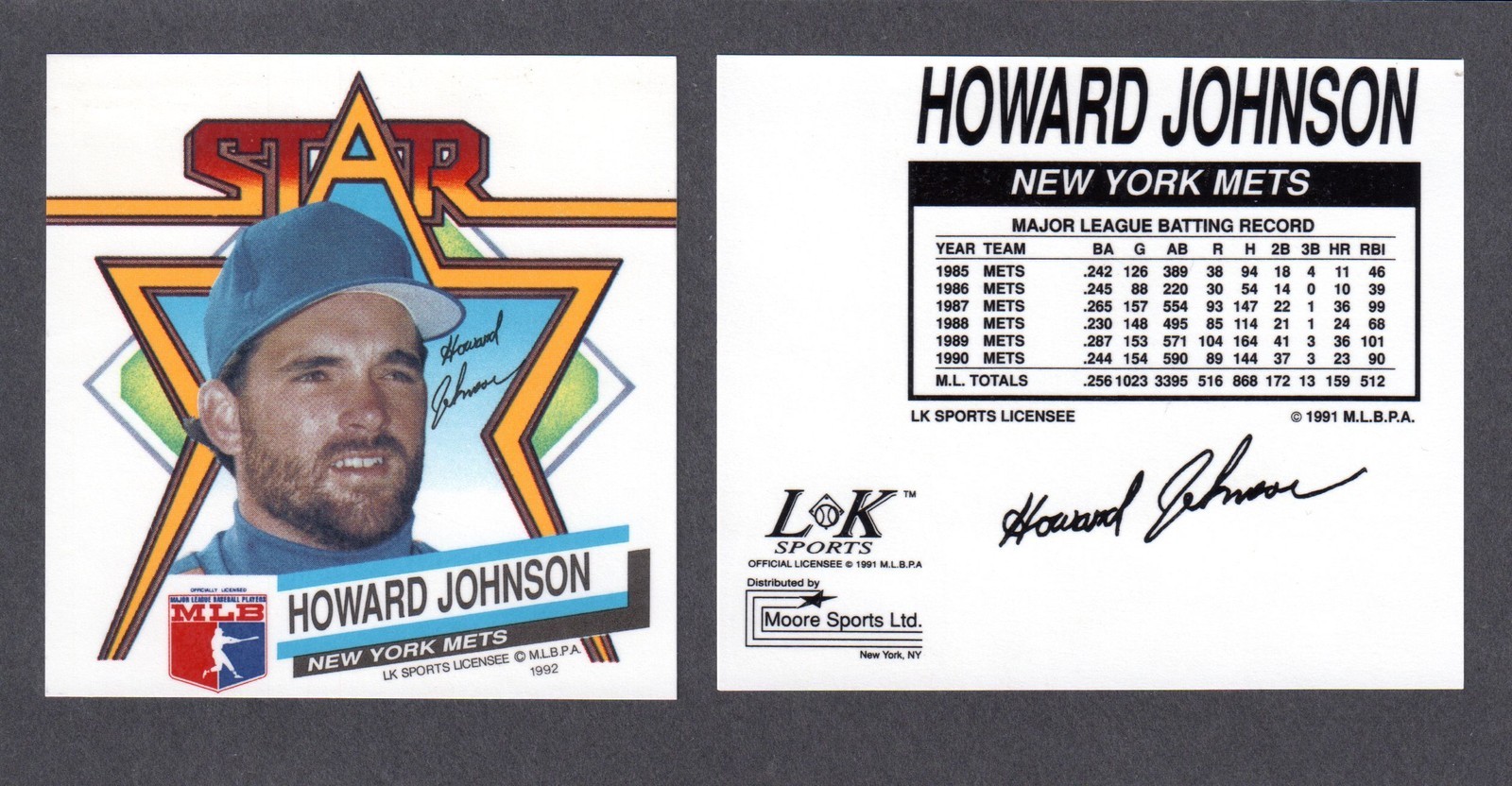 1992  Howard Johnson  NEW YORK METS  LK SPORTS MUG DECAL  NM