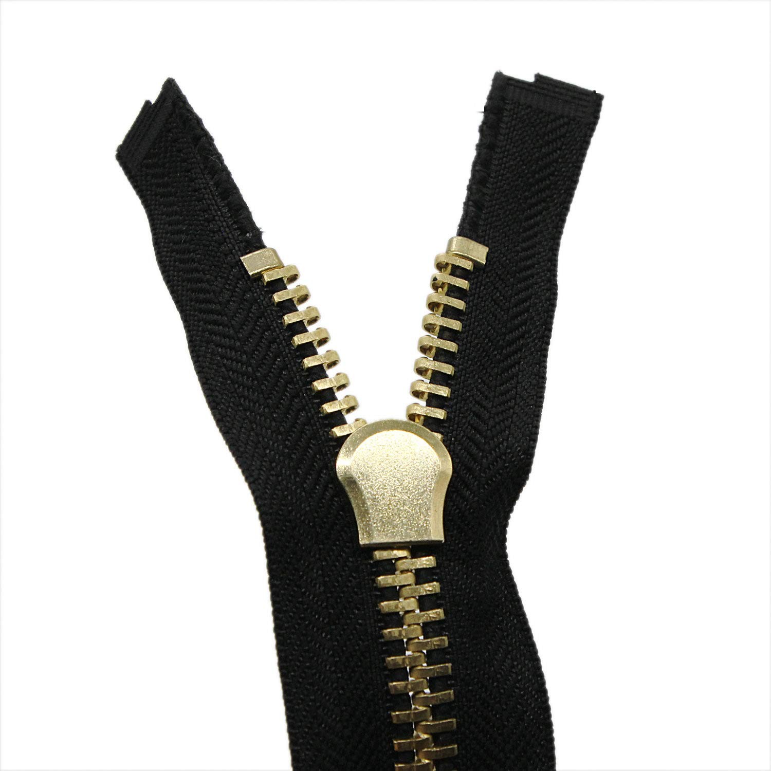 #10 30 Inch Metal Zipper Brass Separating Jacket Zipper Heavy Duty Metal Zipp...
