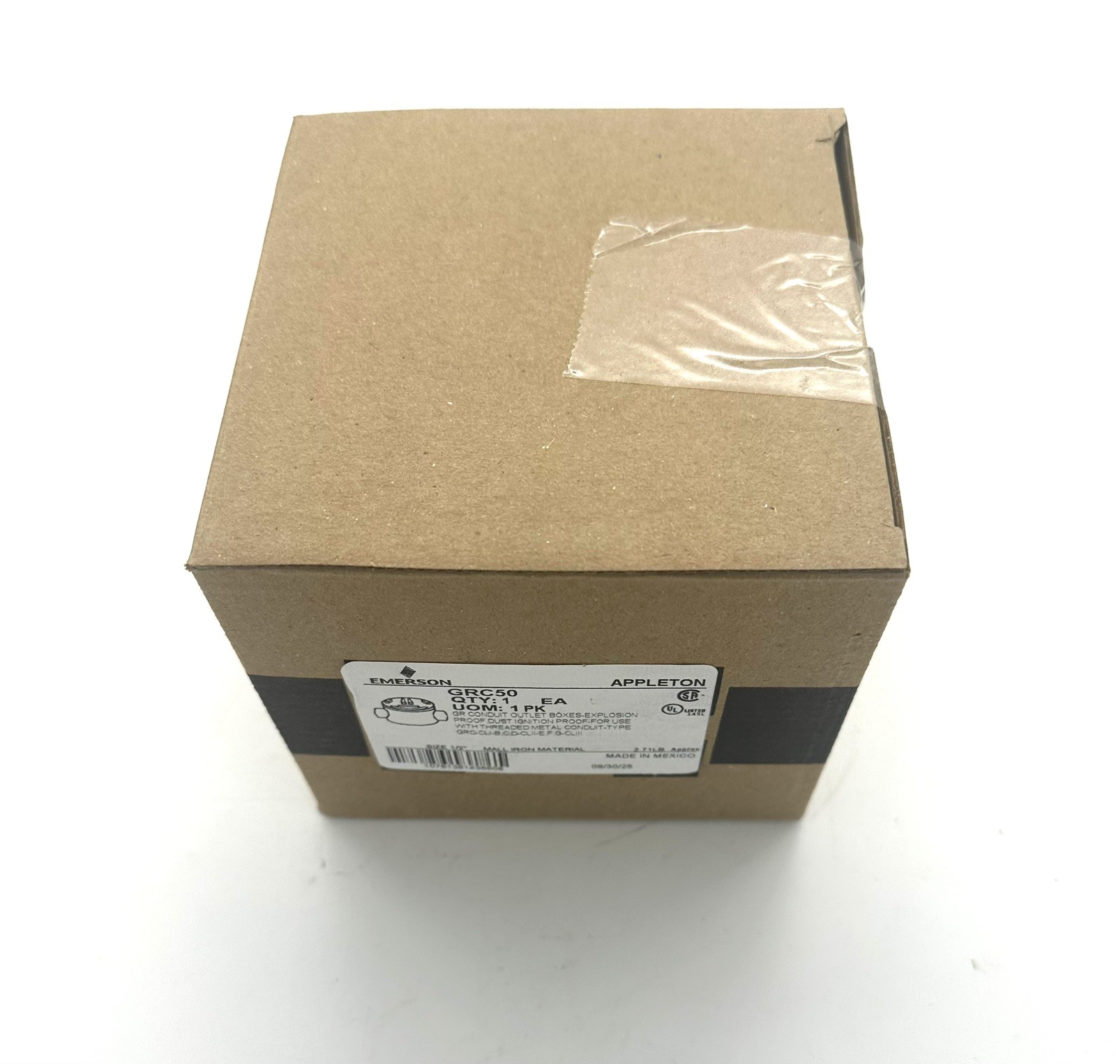 ~NEW~ EMERSON APPLETON - GRC50- 1/2" CONDUIT JUNCTION OUTLET BOX EXPLOSION PROOF