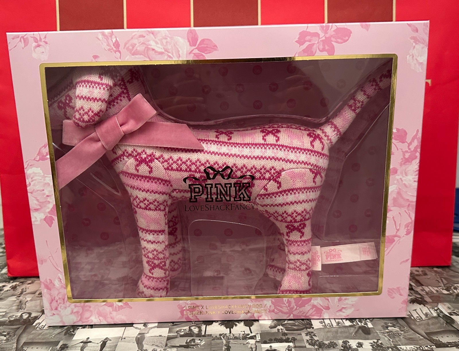 🐶🎀 NIB Limited Edition Victoria's Secret PINK X LoveShackFancy Medium Dog 🎀🐶
