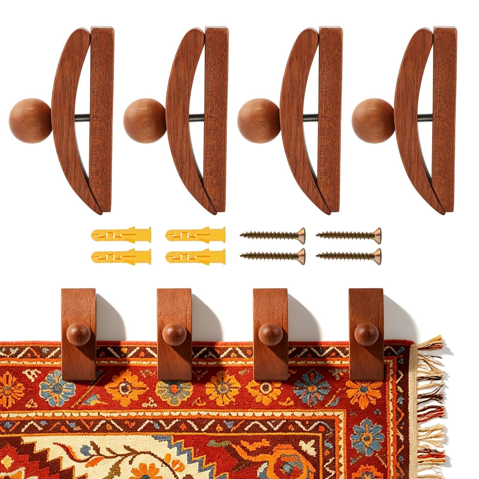 4PCS Quilt Hanger for Wall Display, Blankets, Rugs, Rug Hangers and Tapestrie...