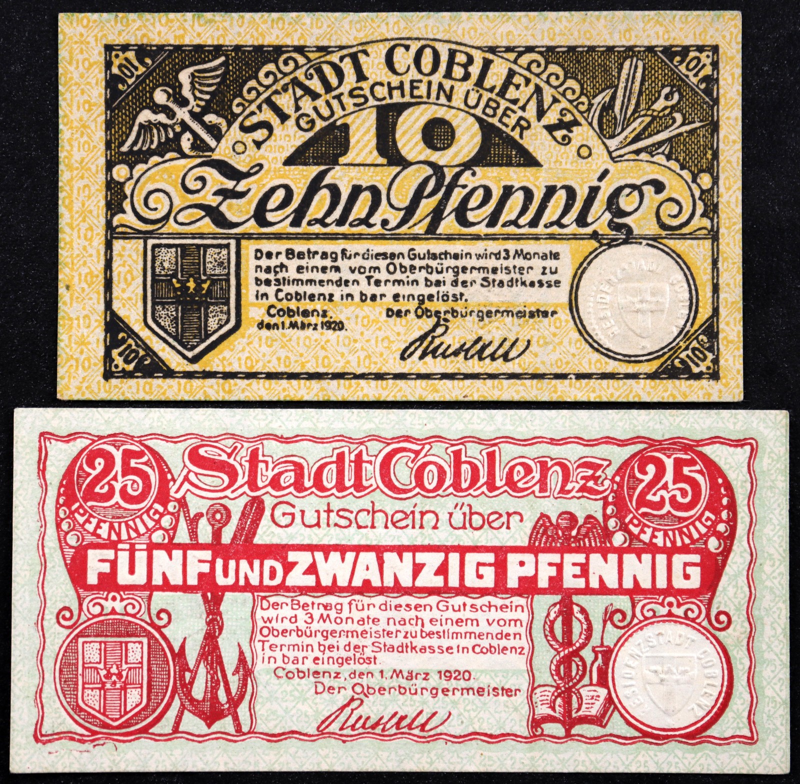 COBLENZ / KOBLENZ 1920 Complete Set German Notgeld
