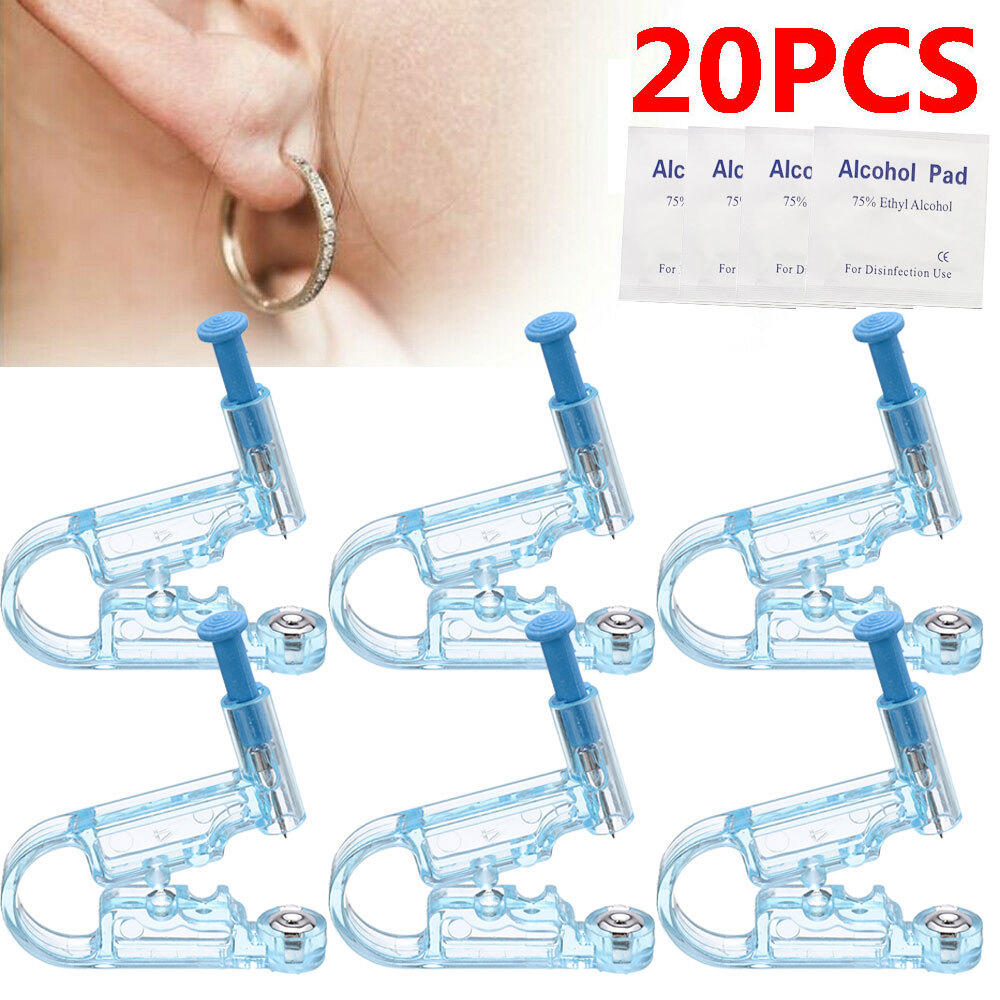 20X Disposable Ear Studs Piercing Quickly Gun Ear Stud Unit Piercer Tool Healthy