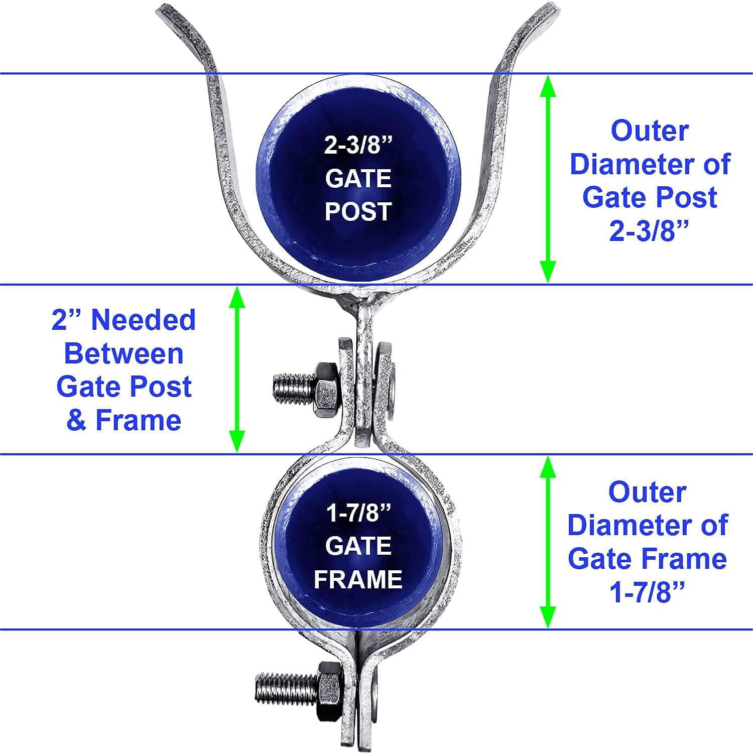 1-7/8" X 2-3/8" Chain Link Fence Gate Fork Latch - Fence Gate Latch - Galvanized