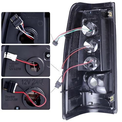 MOCW Updated LED Tail Light Assembly Chevy Silverado Smoke