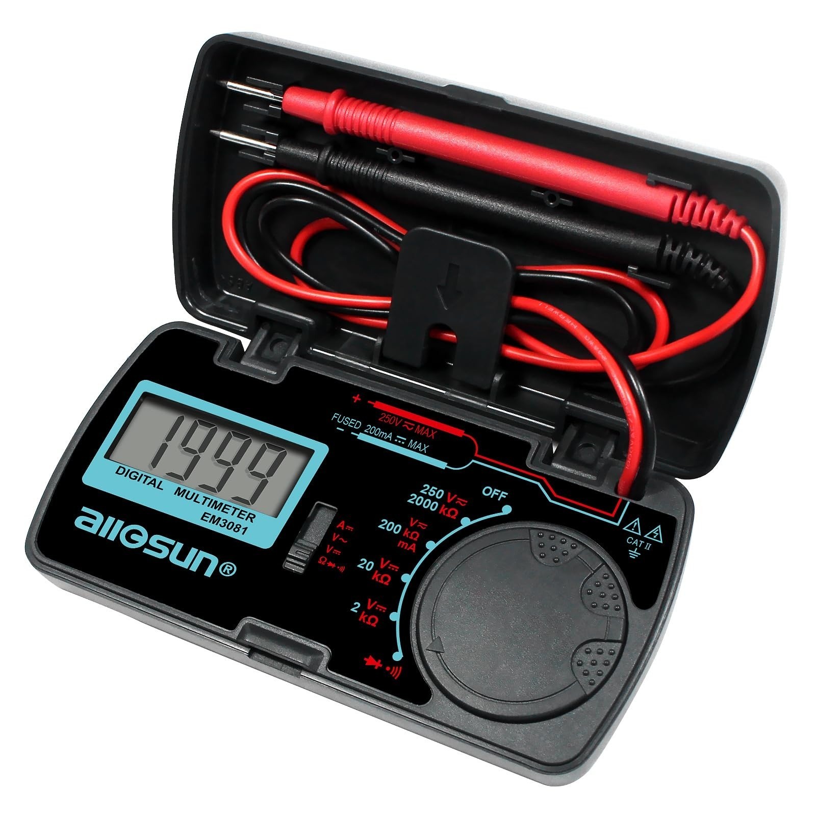 ALLOSUN Digital Multimeter Pocket Size Tester AC DC Voltage Current