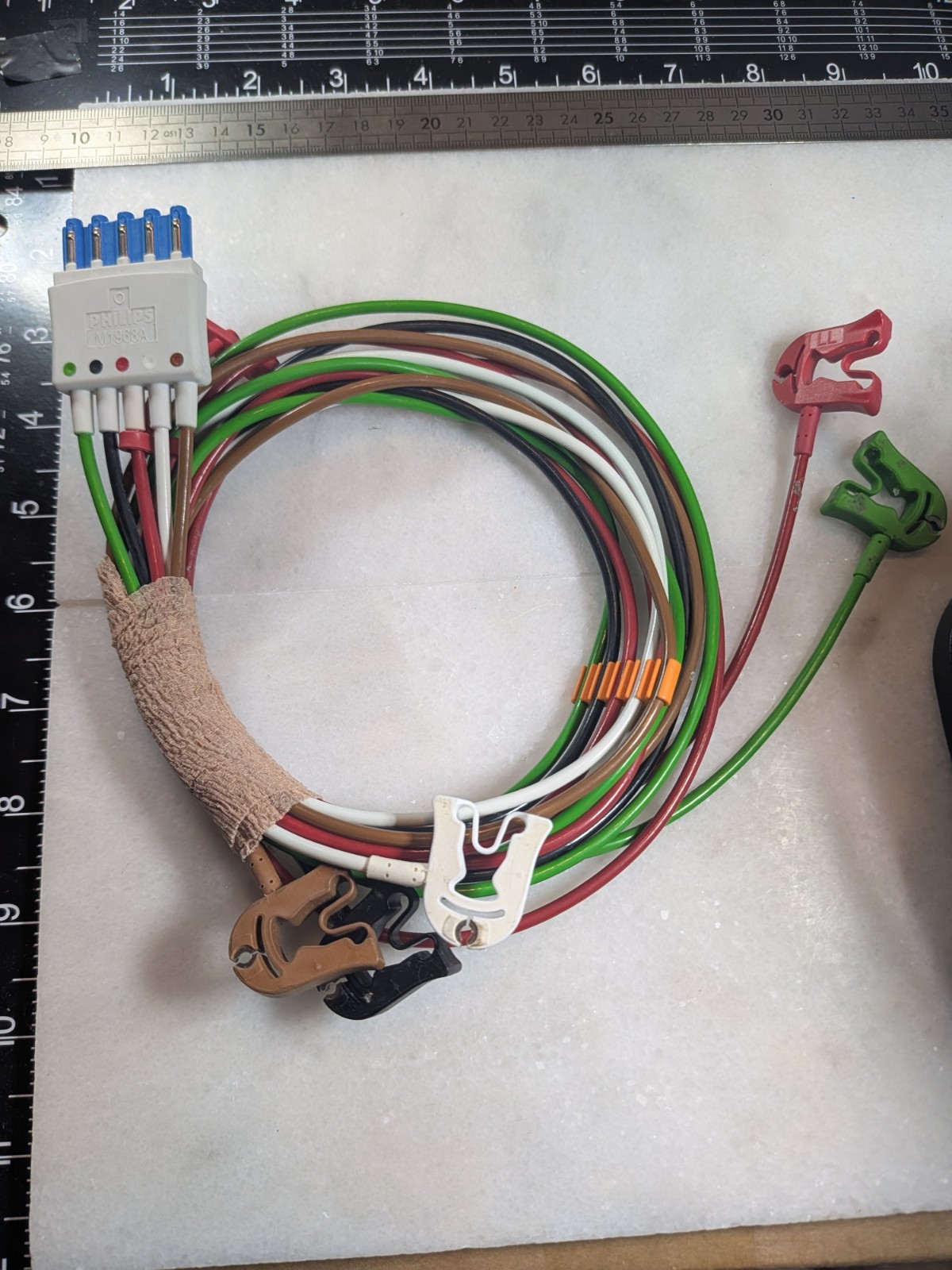 Philips M1968A 5-Lead ECG Cable with Grabber Connectors