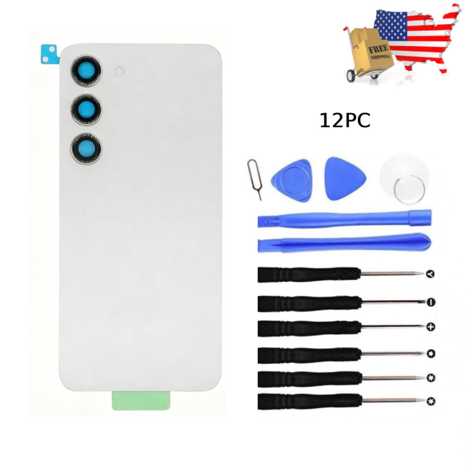 Back Battery Cover Rear Housing Glass For Samsung Galaxy S23 5G SM-S911U White