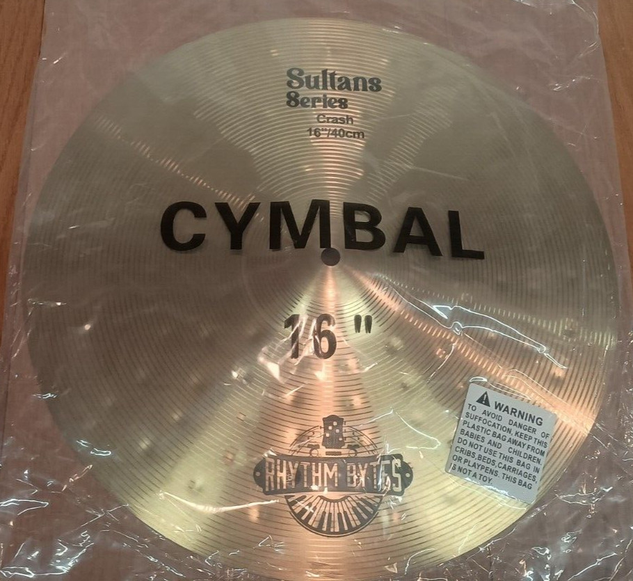 New Rhythm Bytes Sultans Series 16" Crash Cymbal Polished Gold Drum Drumming Kit
