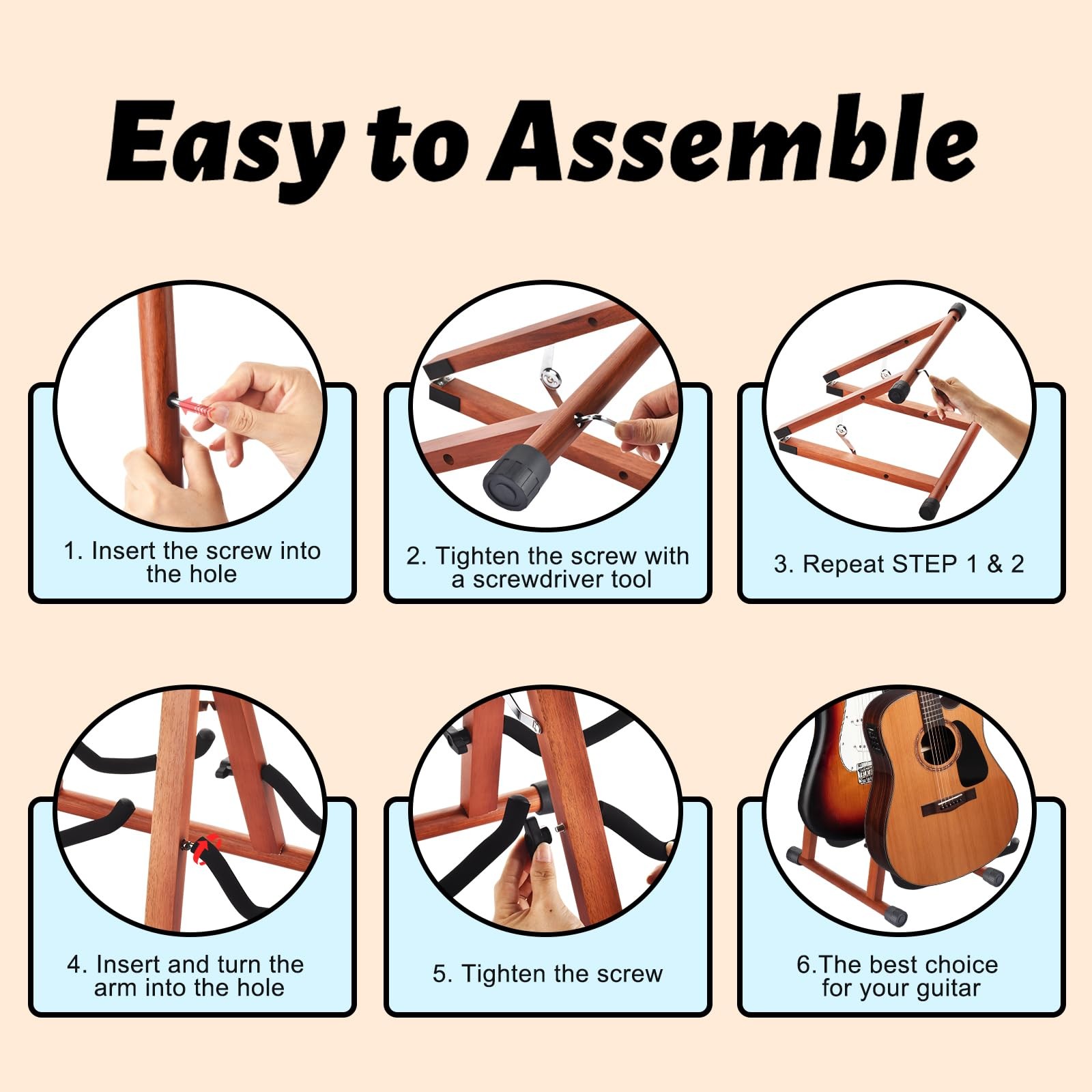 Multiple Guitar Stand - Double A-Frame Floor Stand with Soft Foam Arms, Adjus...