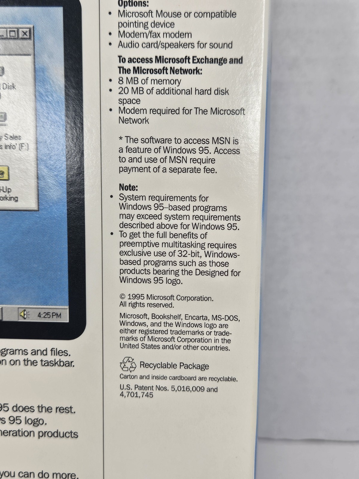 Microsoft Windows 95 Upgrade CD-ROM Edition With Free Games Big Box