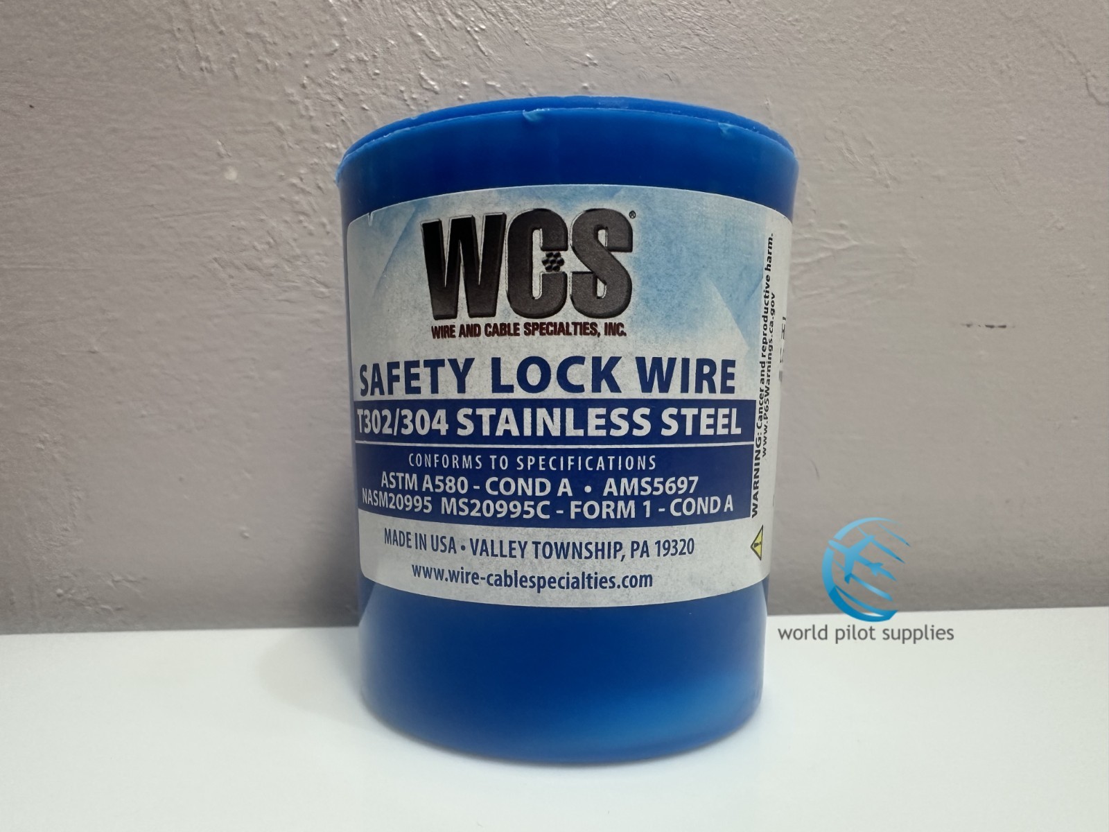 1 ROLL of .051 S/S AIRCRAFT SAFETY WIRE, USA Made by WCS, 1lb ea. w/ Certs