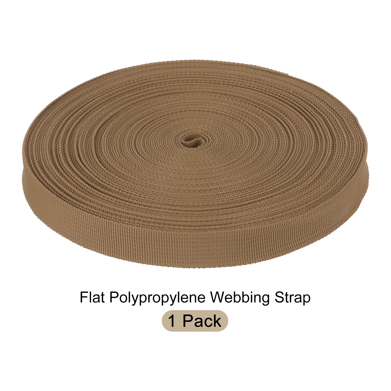 Nylon Webbing Strap 50 Yards 7/8" Polypropylene Lightweight Strap Light Coffee