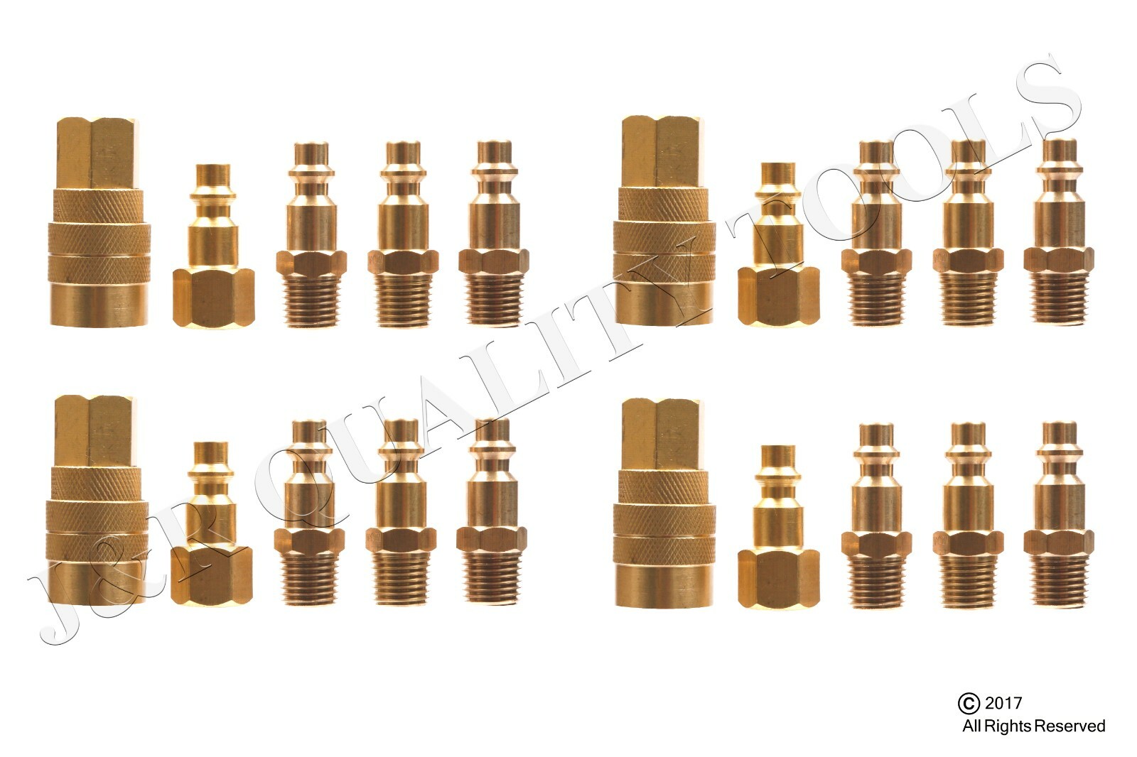20 pc SOLID BRASS Quick Coupler Set Air Hose Connector Fittings 1/4 NPT Tools