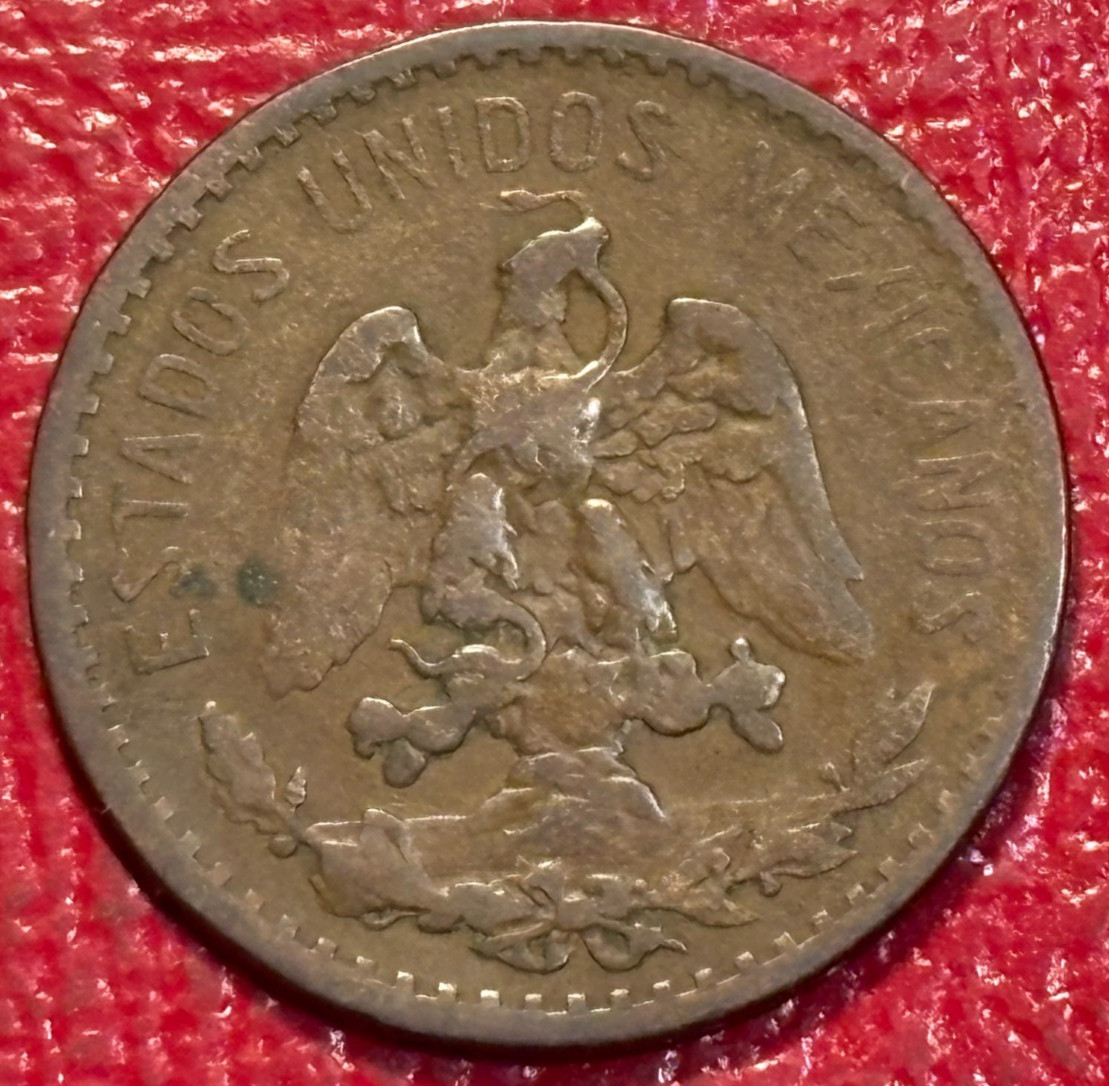 VINTAGE 1927 MEXICO 2 CENTAVOS COIN-EAGLE & SNAKE-NOV050