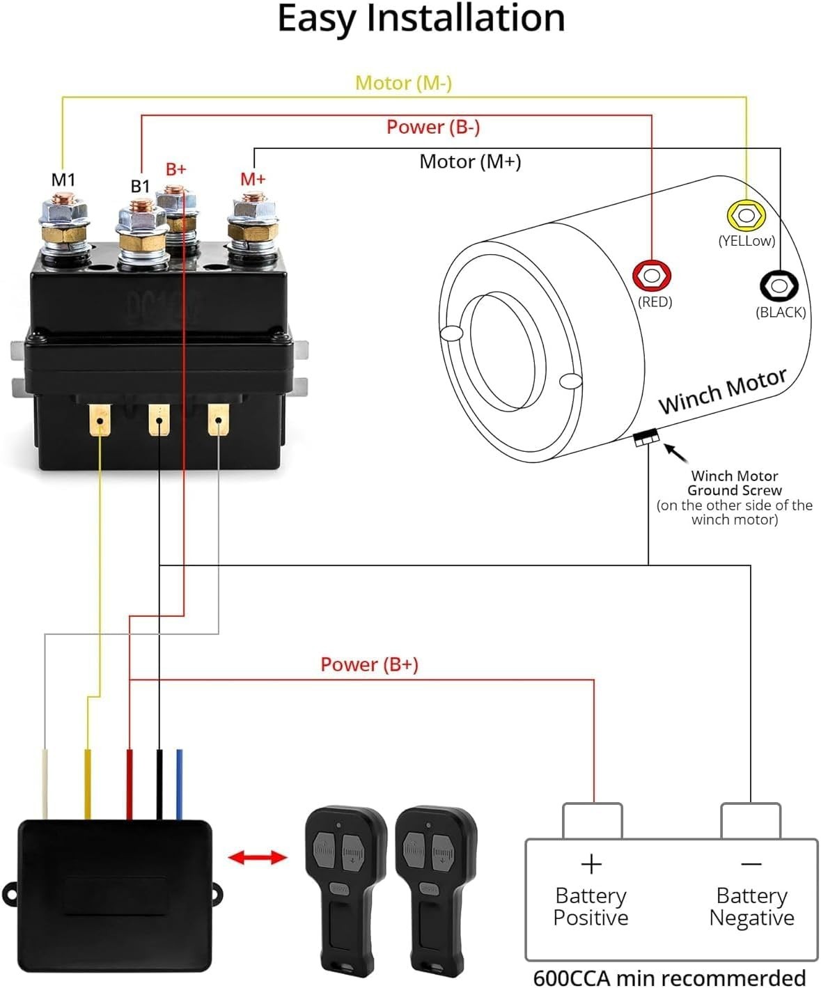 Efficient 12V 250A Silver-Plated Relay for Reliable Winch Control - Lightweight