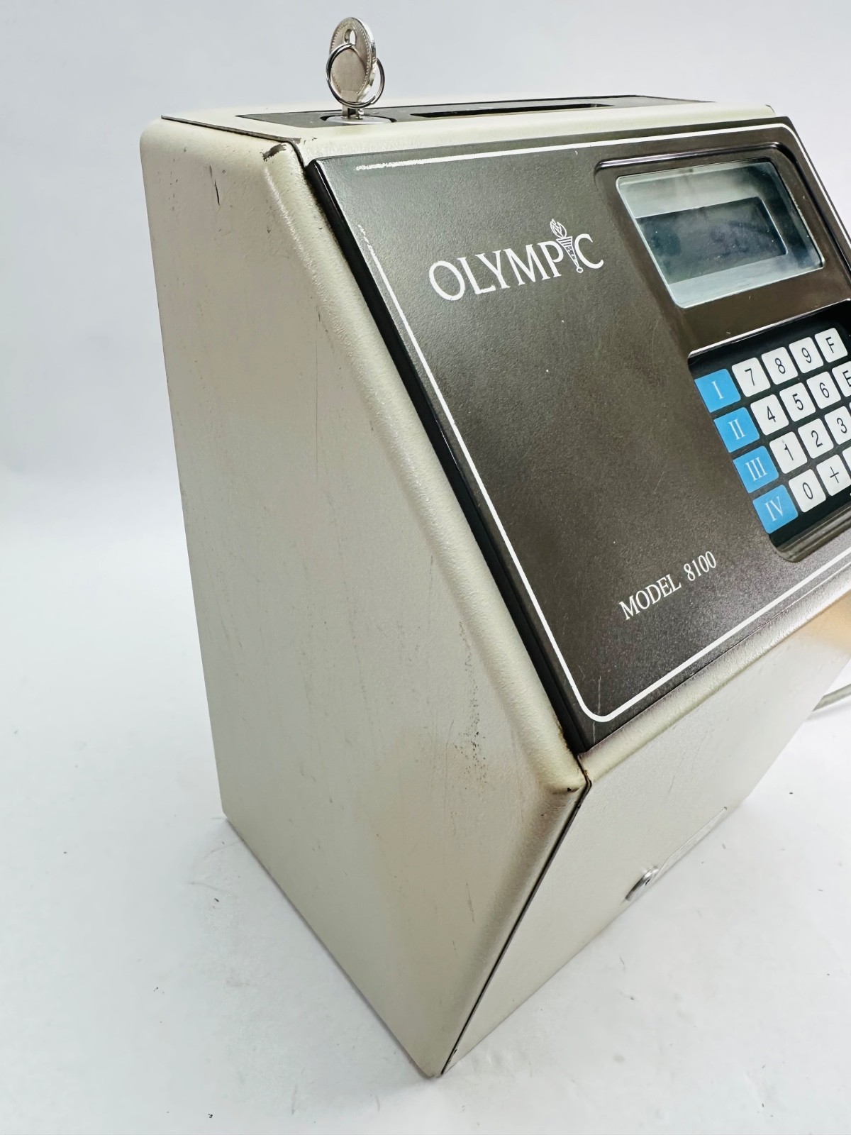 MJR-7000 8000 Computerized Stand Alone Employee Time Clock + Key Used Timecoder