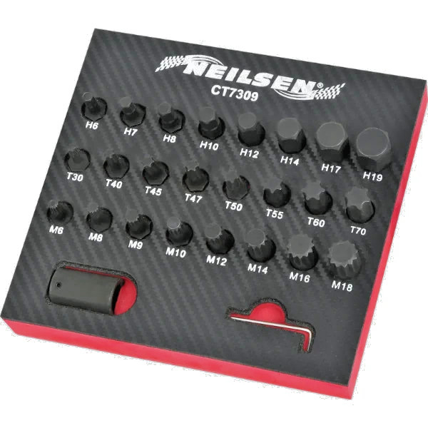 Impact Bit Socket Set Interchangeable Hex Star Torx Spline 1/2"DR 26-Piece