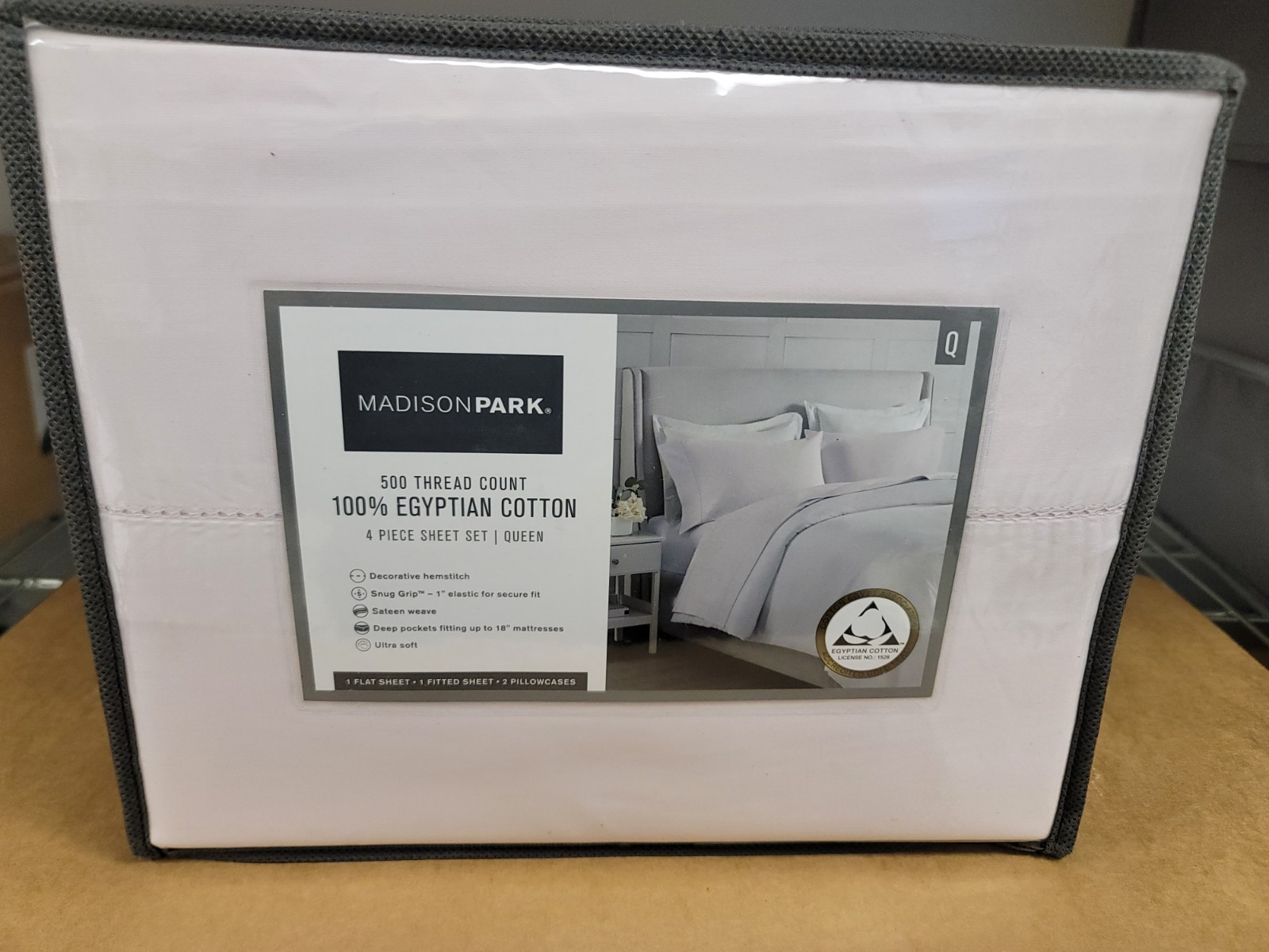 Madison Park 500-Thread Count Egyptian Cotton Deep Pocket Queen Sheet Set Lilac