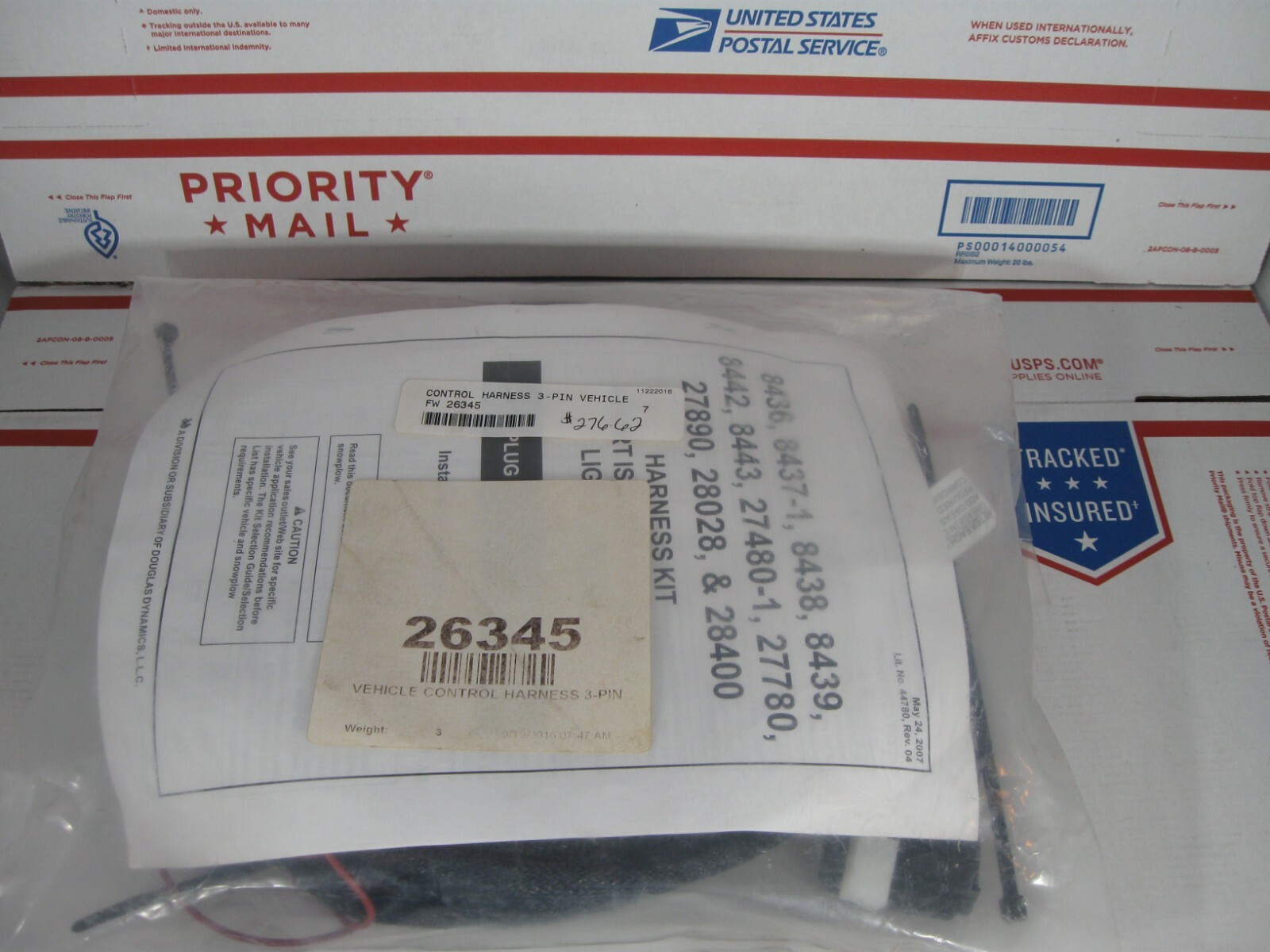 GENUINE OEM WESTERN FISHER SNOWEX 3-PIN TRUCK SIDE CONTROL HARNESS 3-PLUG 26345