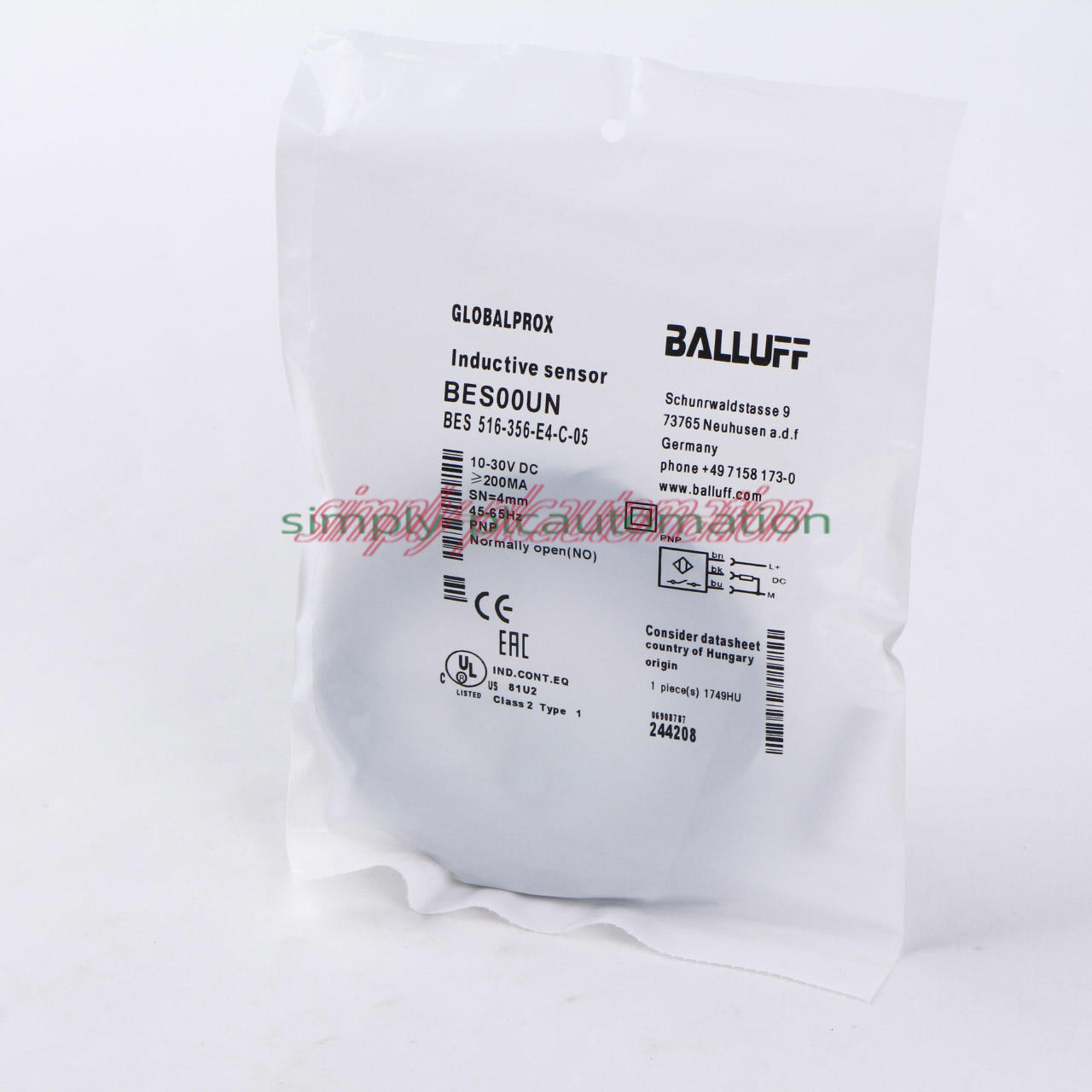 One Balluff Proximity Sensor BES 516-356-E4-C-05 BES00UN new