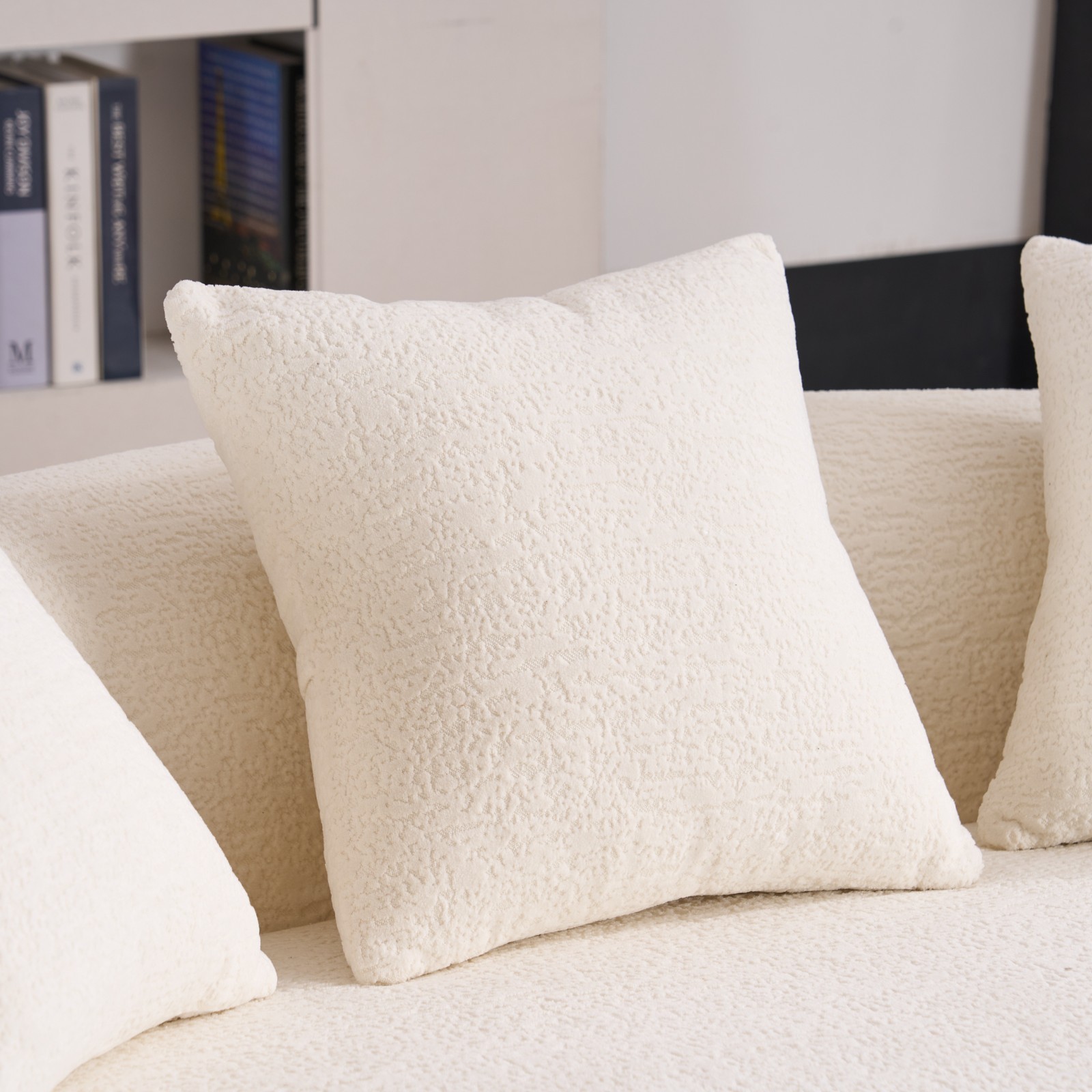 Curved Loveseat Sofa 65" 30D Chenille Compact for Small Spaces 300lbs 3 Pillows