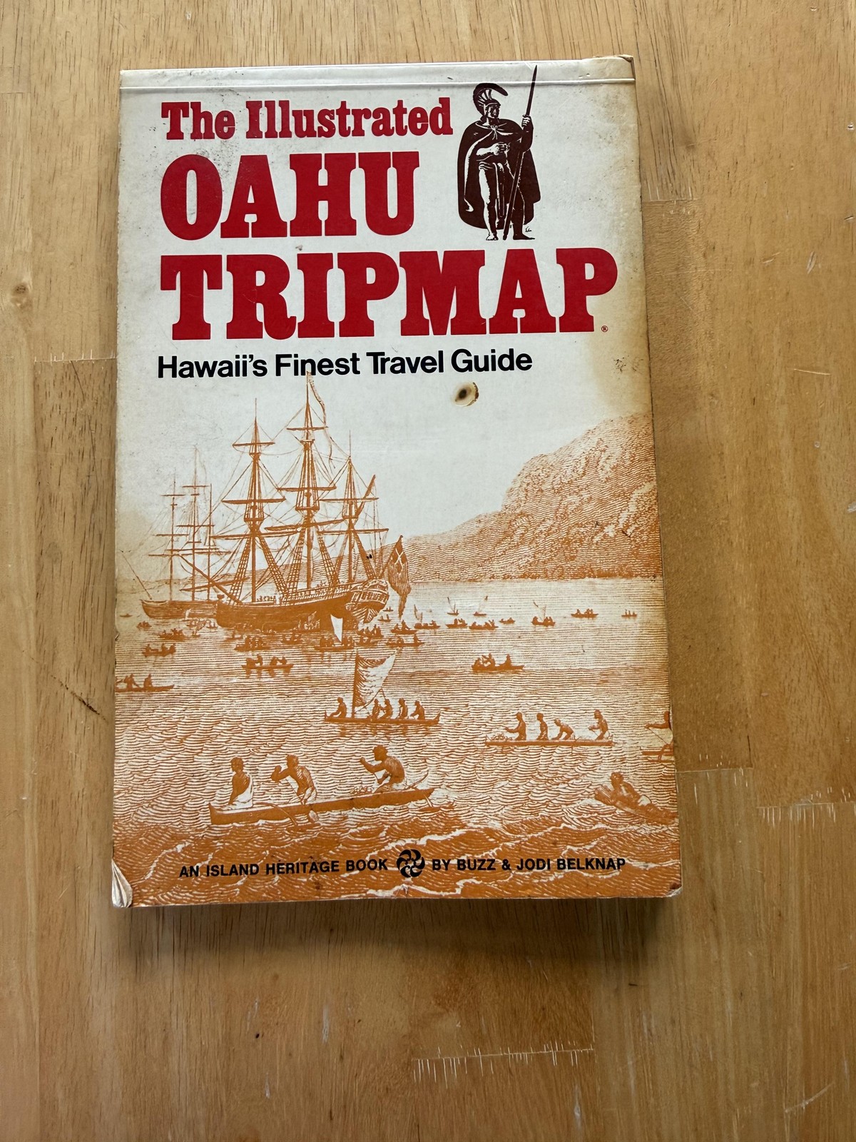 Vintage 1971 Illustrated Oahu Hawaii Tripmap Island Heritage Travel Guide Map