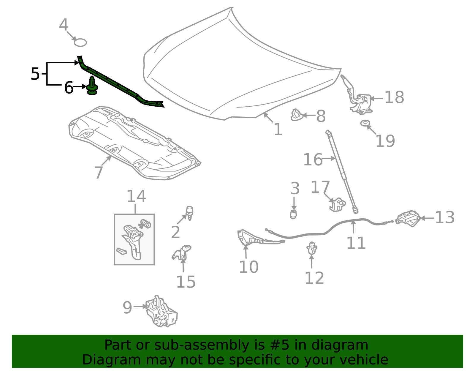 Genuine Lexus Hood Seal 53381-0E020