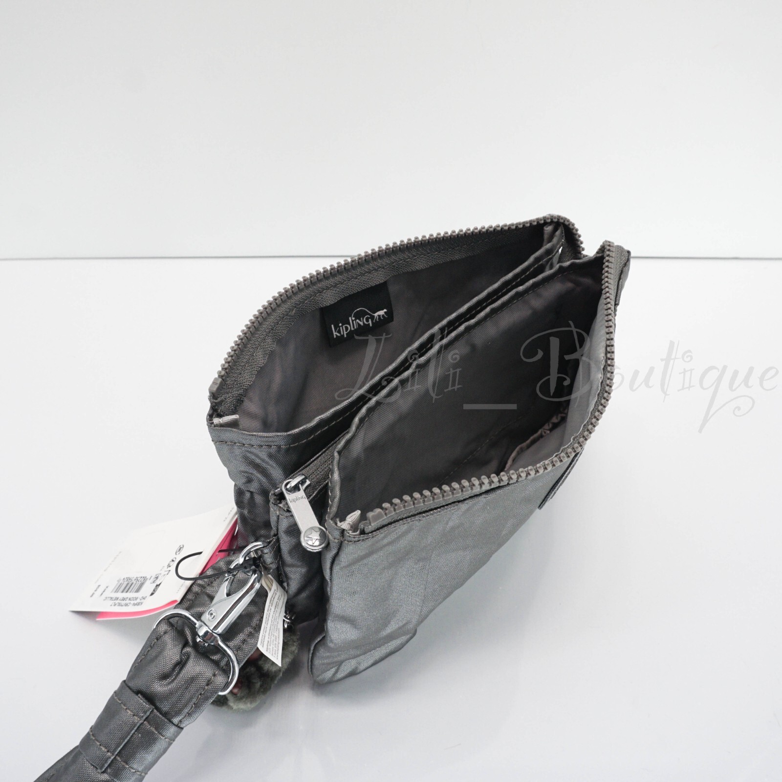 Kipling Creativity XL Pleat Extra LargePouch Polyamide KIB5P4 Moon Grey Metallic