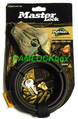 Master Lock 5/16" Camo Python Cables - 12 Keyed The Same
