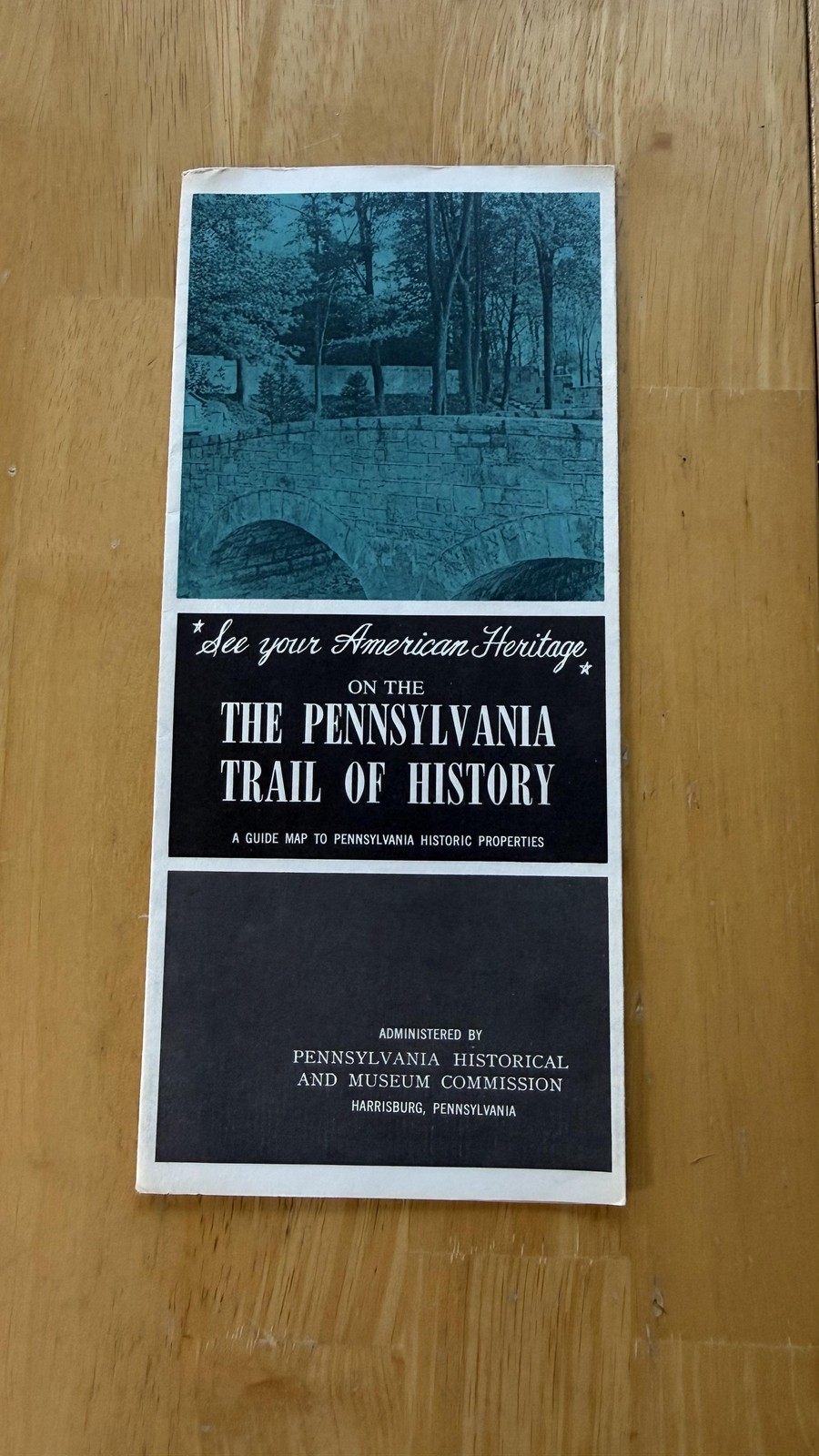 Vintage Pennsylvania Trail Of History Guide Map Travel Folded Brochure USA