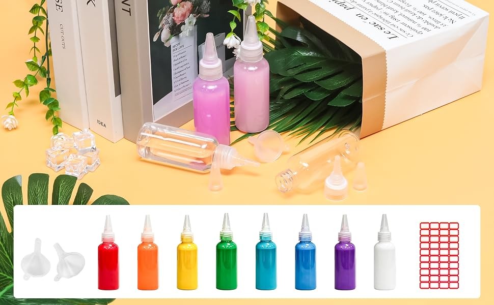8 Pcs 60ml/2oz Clear Plastic Squeeze Bottles with Caps | Reusable Small Squeeze