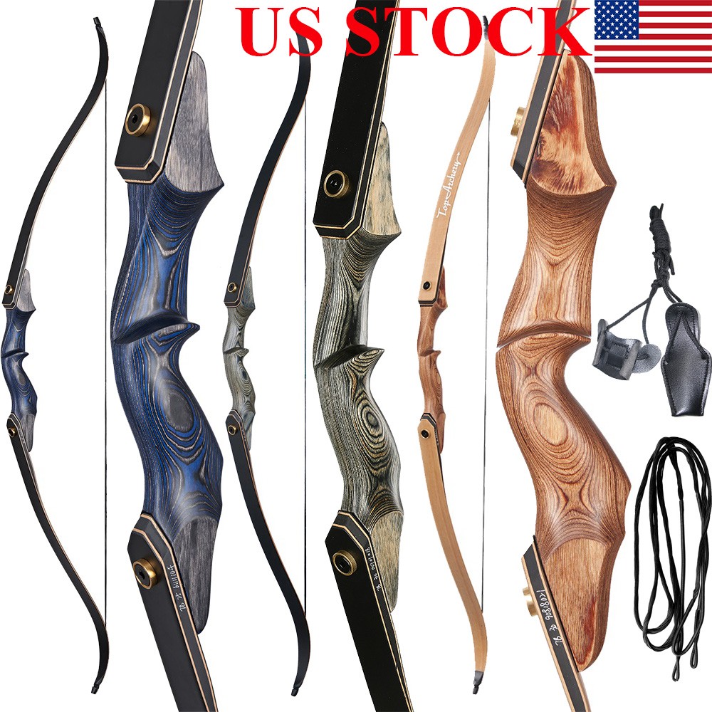 60" 25-50lbs Archery Takedown Recurve Bow Wooden Riser for Shoot Hunting Target