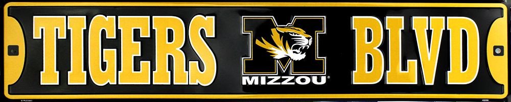MISSOURI TIGERS METAL STREET SIGN 24" X 5" MIZZOU TIGERS BLVD BOULEVARD GAMEROOM