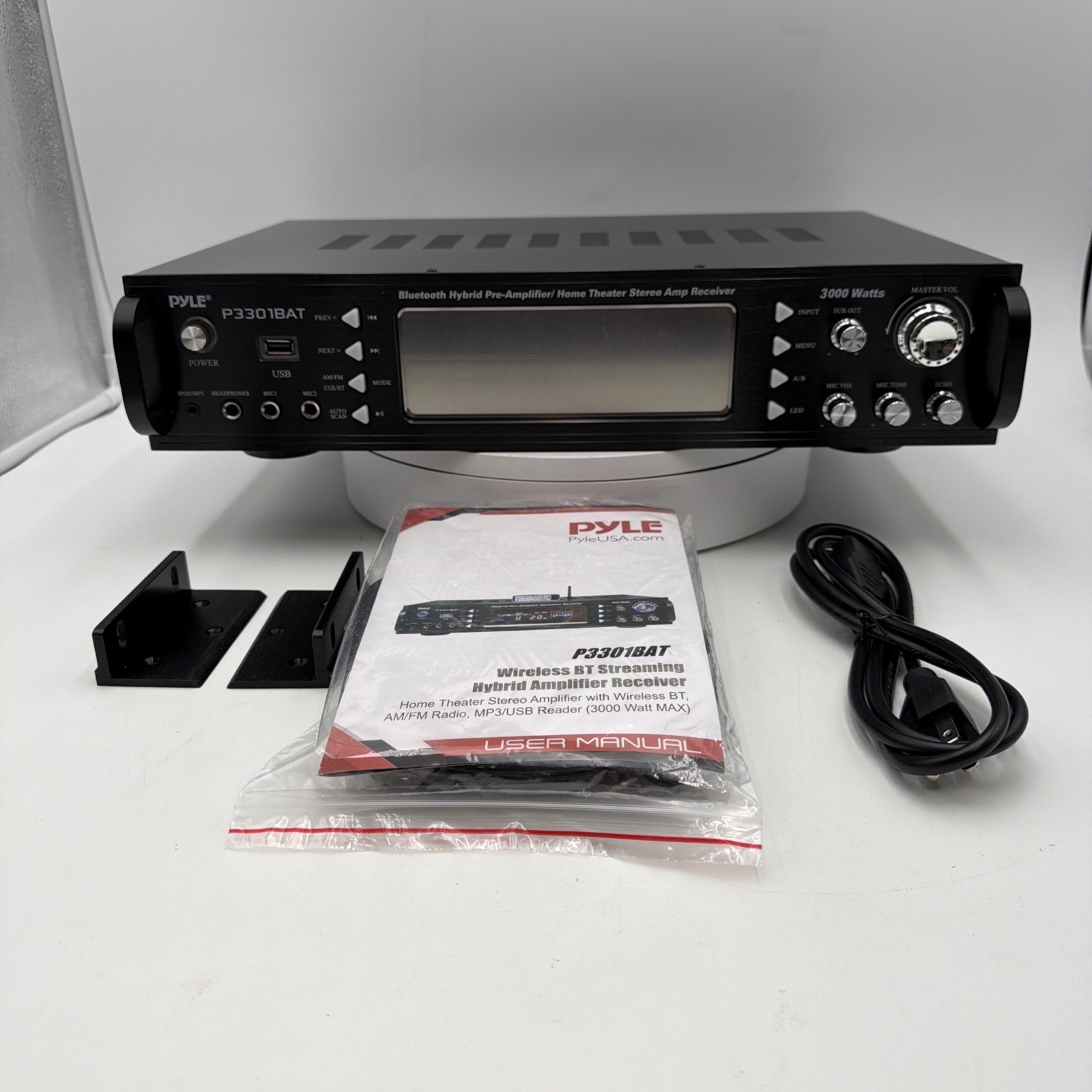 New Pyle P3301BAT Bluetooth Hybrid Amplifier 3000 Watt Receiver Stereo Amplifier