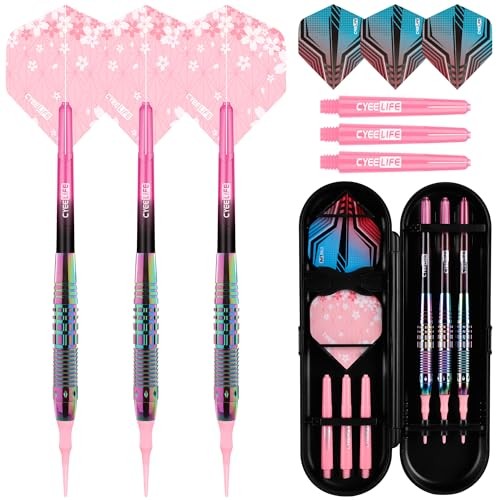 Soft Tip Darts Set - Professional Darts Plastic Tip Sets with Brass Barrel +