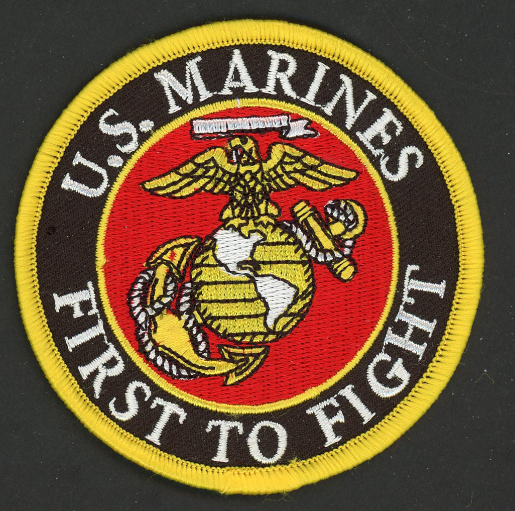 US MARINES FIRST TO FIGHT 3" HAT PATCH WORLD WAR 2 VIETNAM OEF OIF PIN UP VET