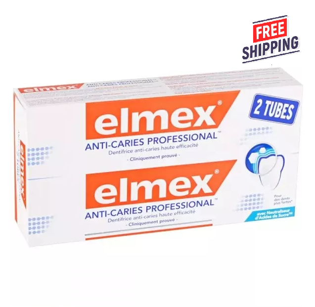 2 PACK Elmex Anti-Decays Professional Toothpaste 75ml