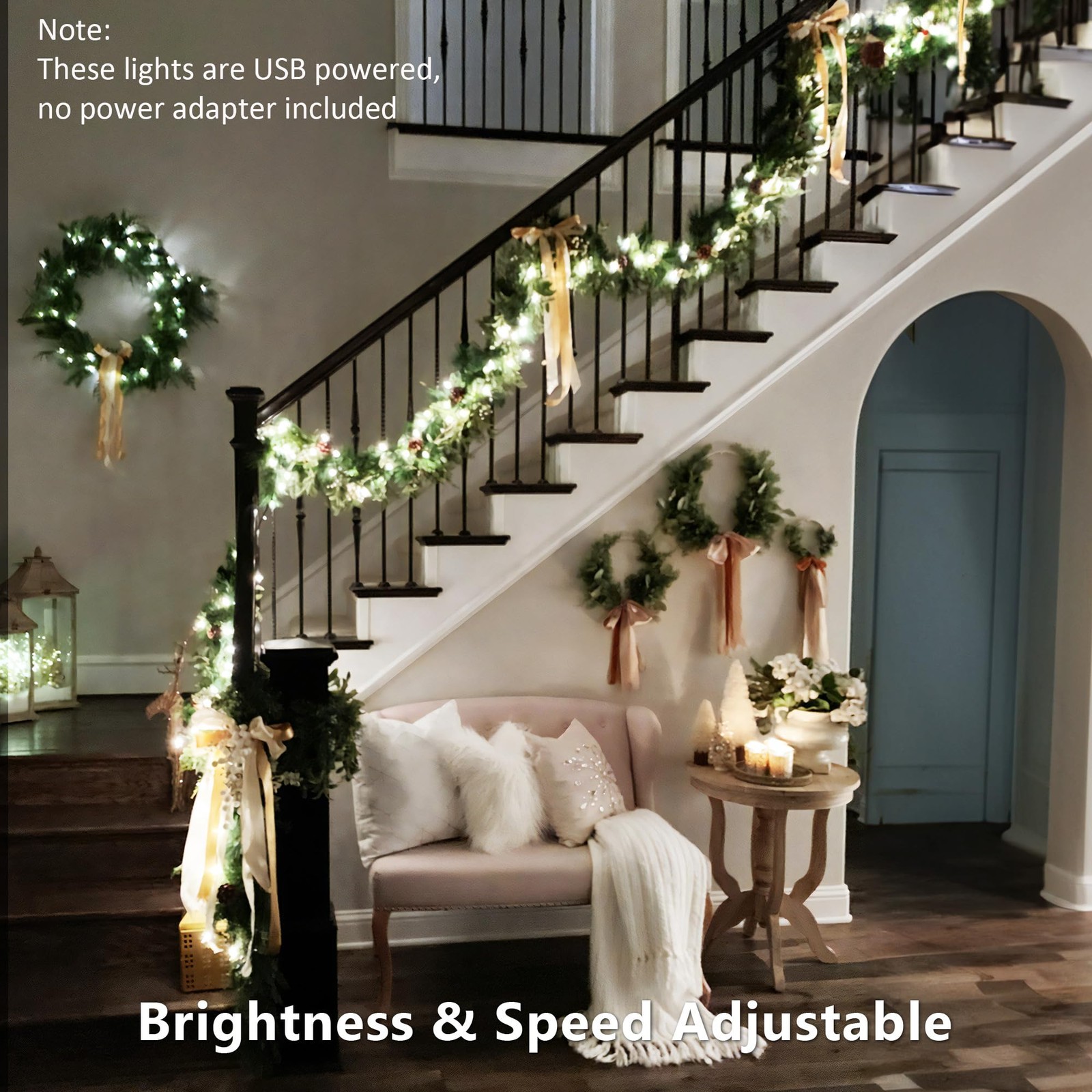 RGB Christmas Lights, 33FT 100 LED Color Changing String Lights with Remote, Dim