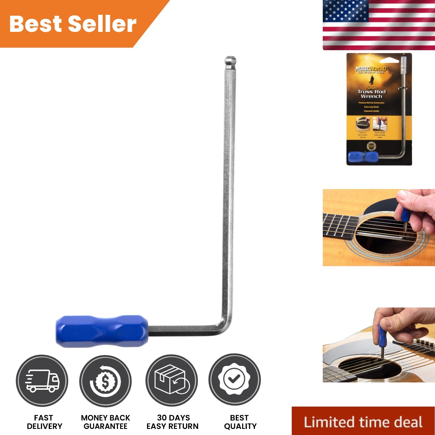 5mm Truss Rod Wrench for Martin Guitars - Ergonomic & Durable