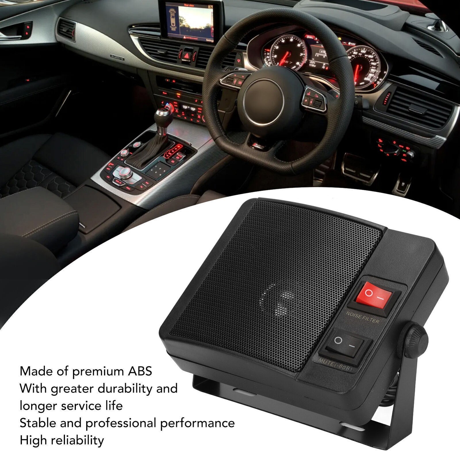 Car Radio Speaker Stable Clear Sound External Communications Speaker with Base