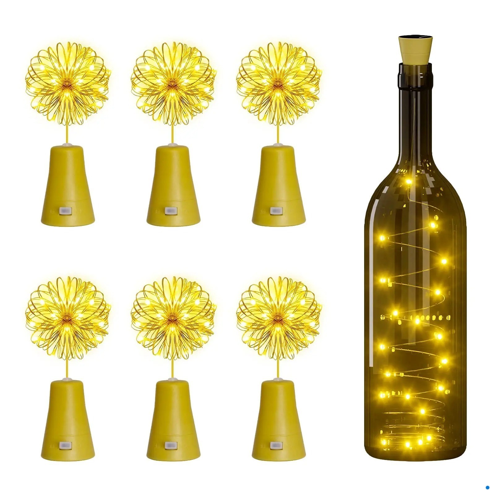 20 LED Solar Cork Lights Wine Bottle Fairy String Copper Wire Christmas Wedding